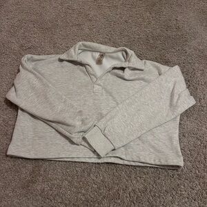 cropped fleece sweatshirt
